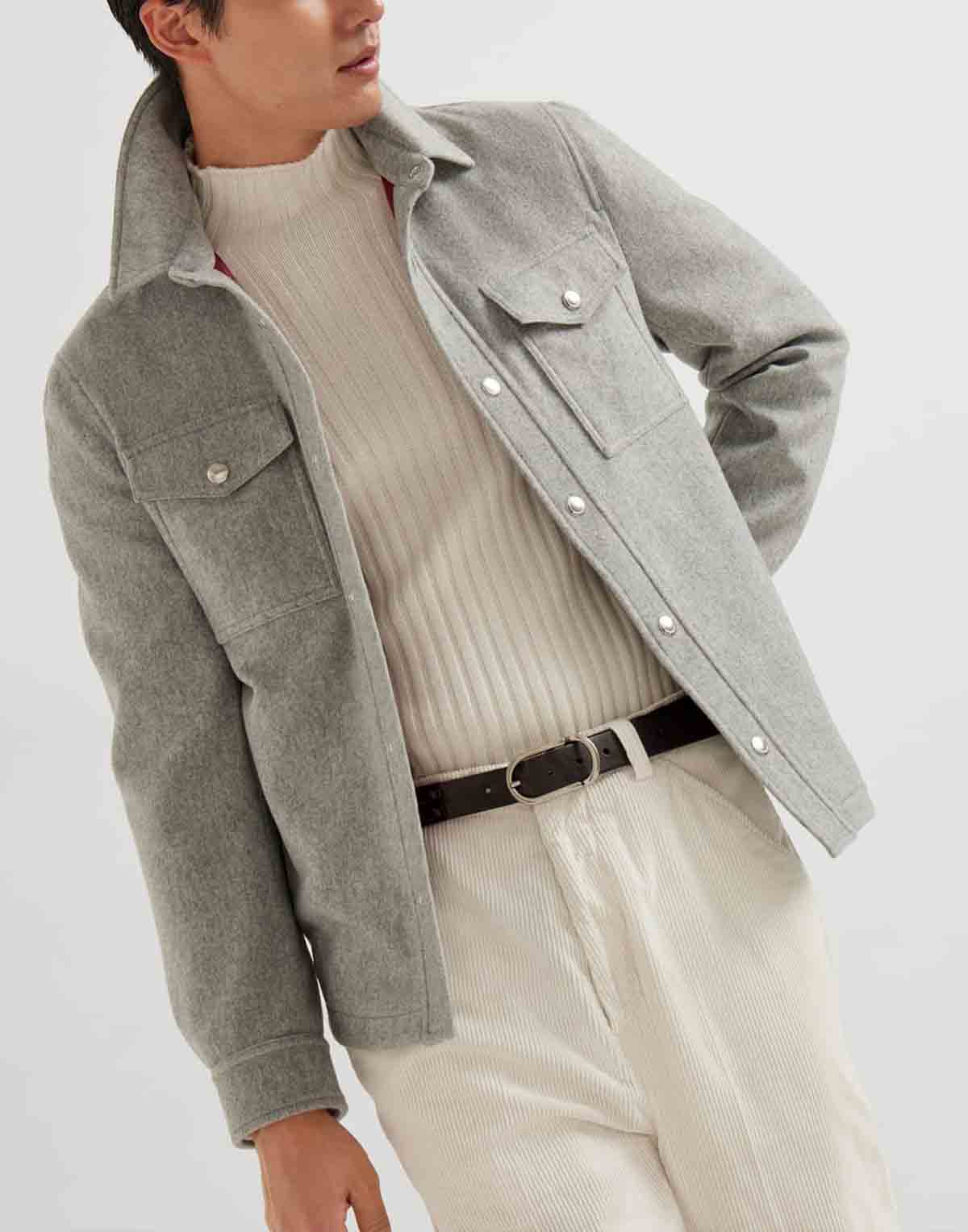 Brunello Cucinelli Water-Resistant Cashmere Shirt-Style Jacket