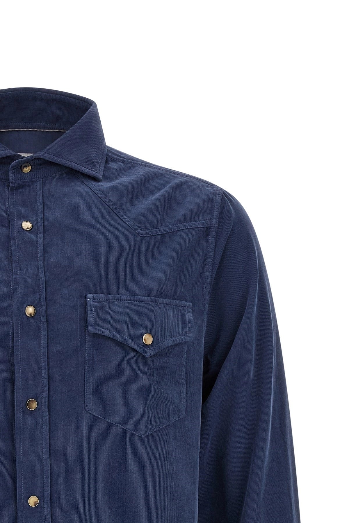 Camicia western in velluto a coste Brunello Cucinelli