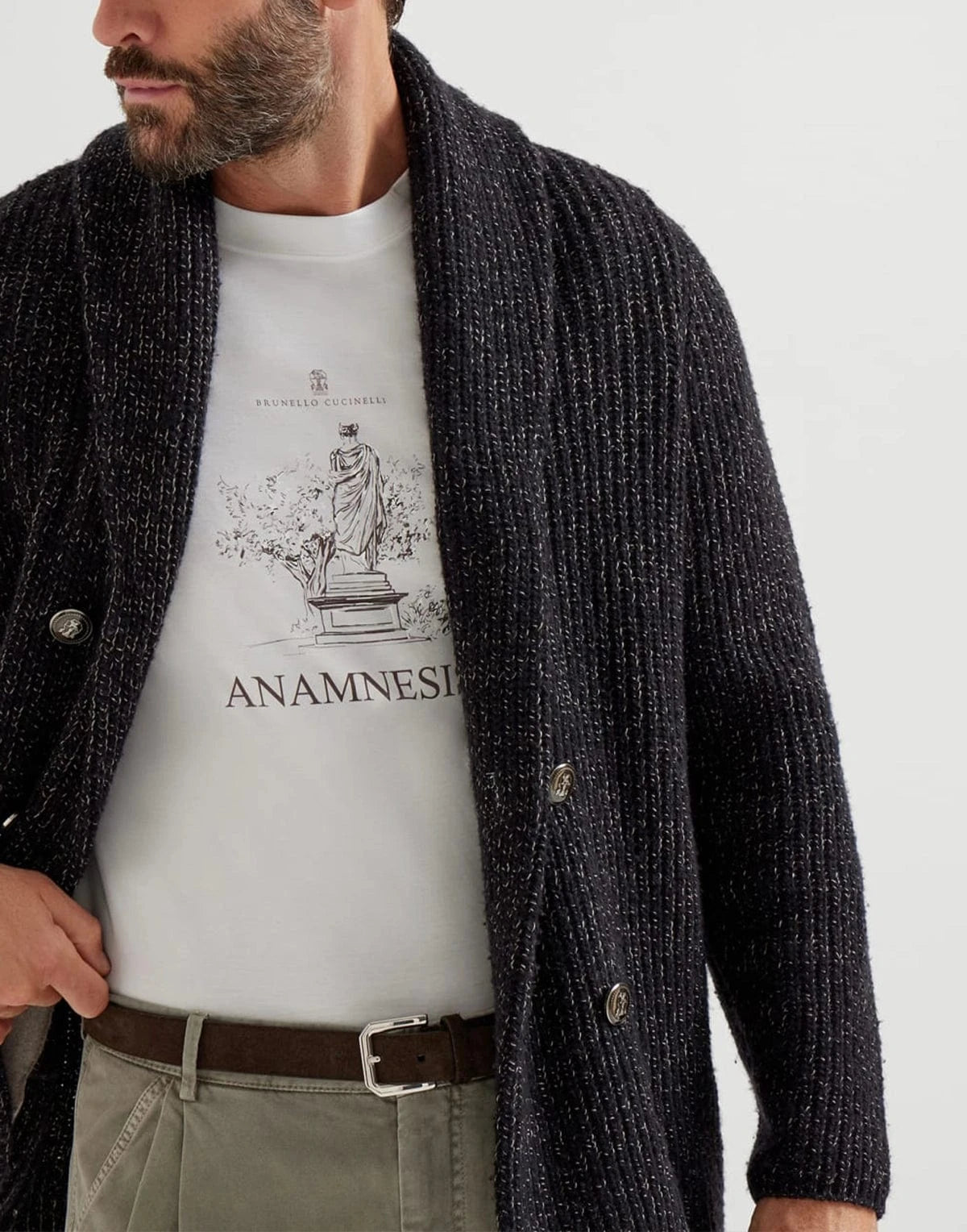 Brunello Cucinelli White Anamnesis-Print Cotton T-Shirt