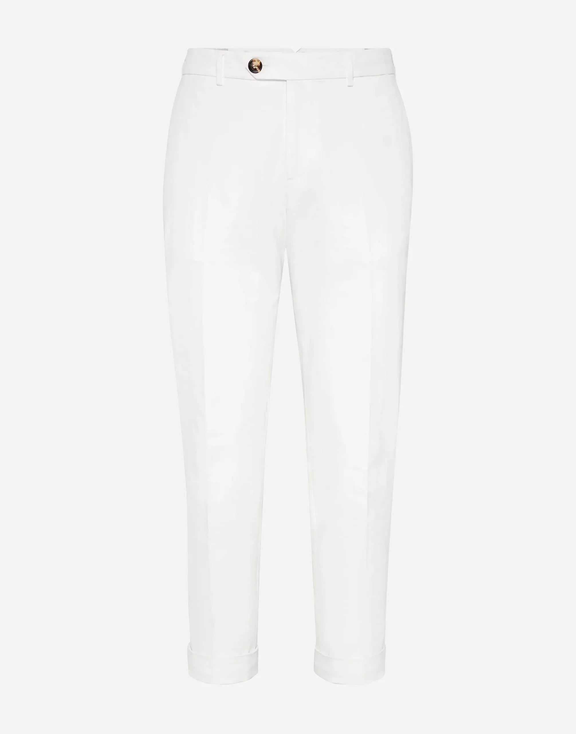 Brunello Cucinelli White Cotton Casual Trousers