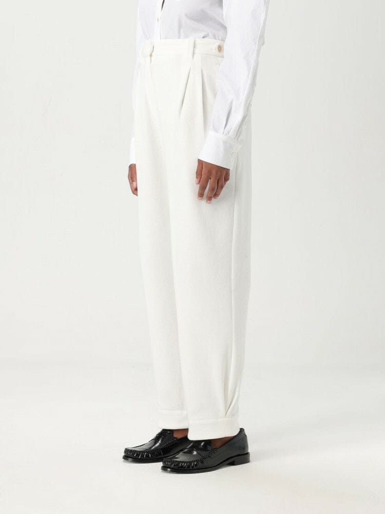 Brunello Cucinelli White Cotton Dress Trousers
