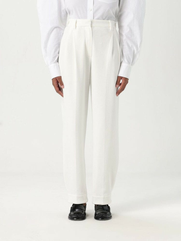 Brunello Cucinelli White Cotton Dress Trousers