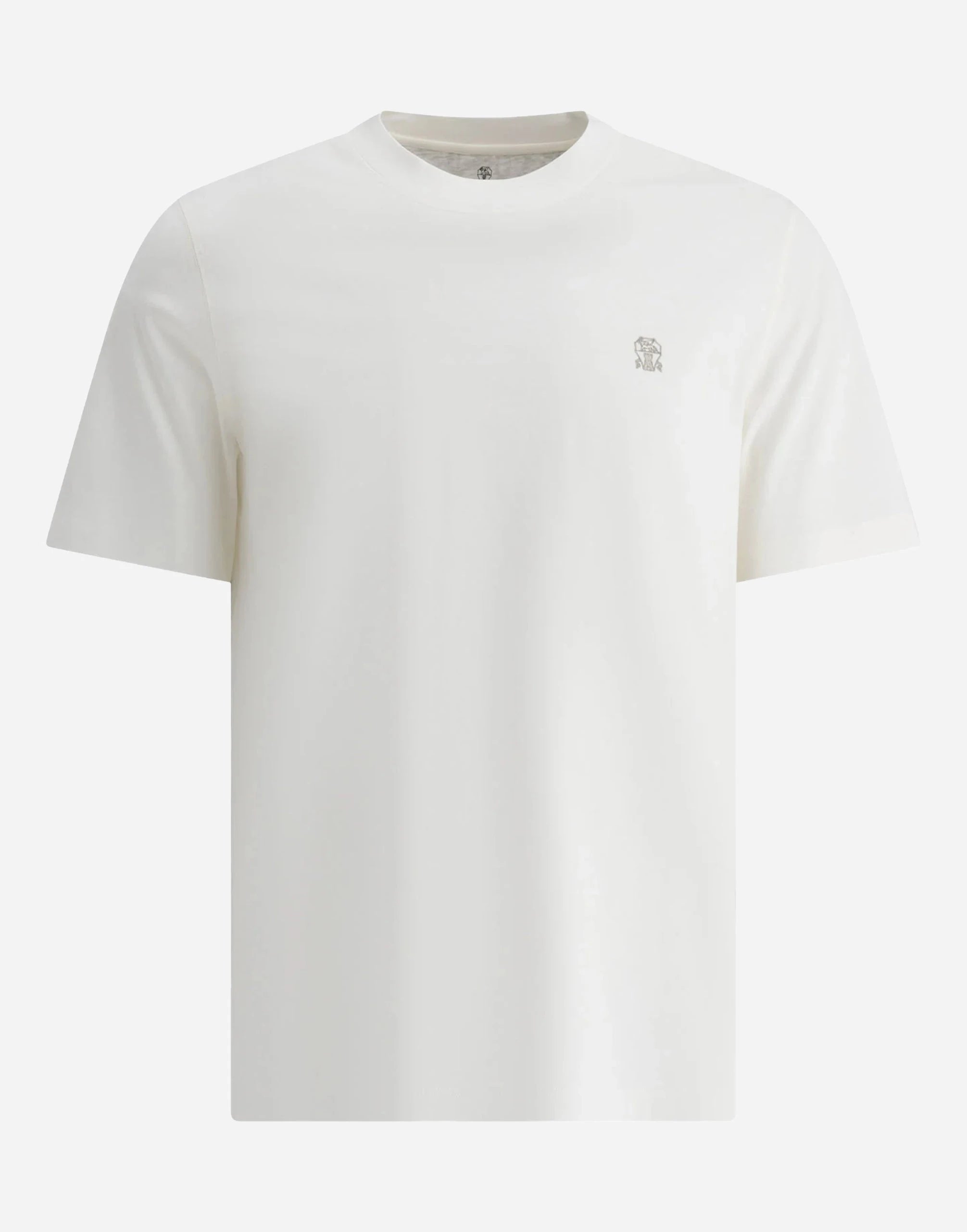 Brunello Cucinelli White Cotton Jersey Crewneck T-Shirt | Sendegaro CA Brunello Cucinelli White Cotton Jersey Crewneck T-Shirt | Sendegaro CA