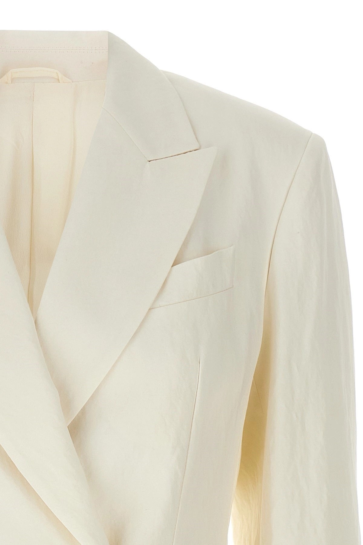 Brunello Cucinelli White Double-Breasted Blazer
