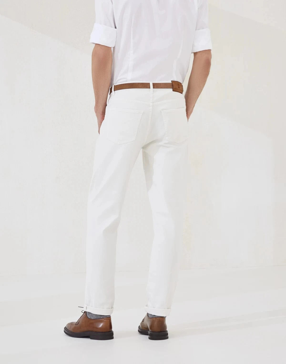 Brunello Cucinelli White Garment-Dyed Jeans