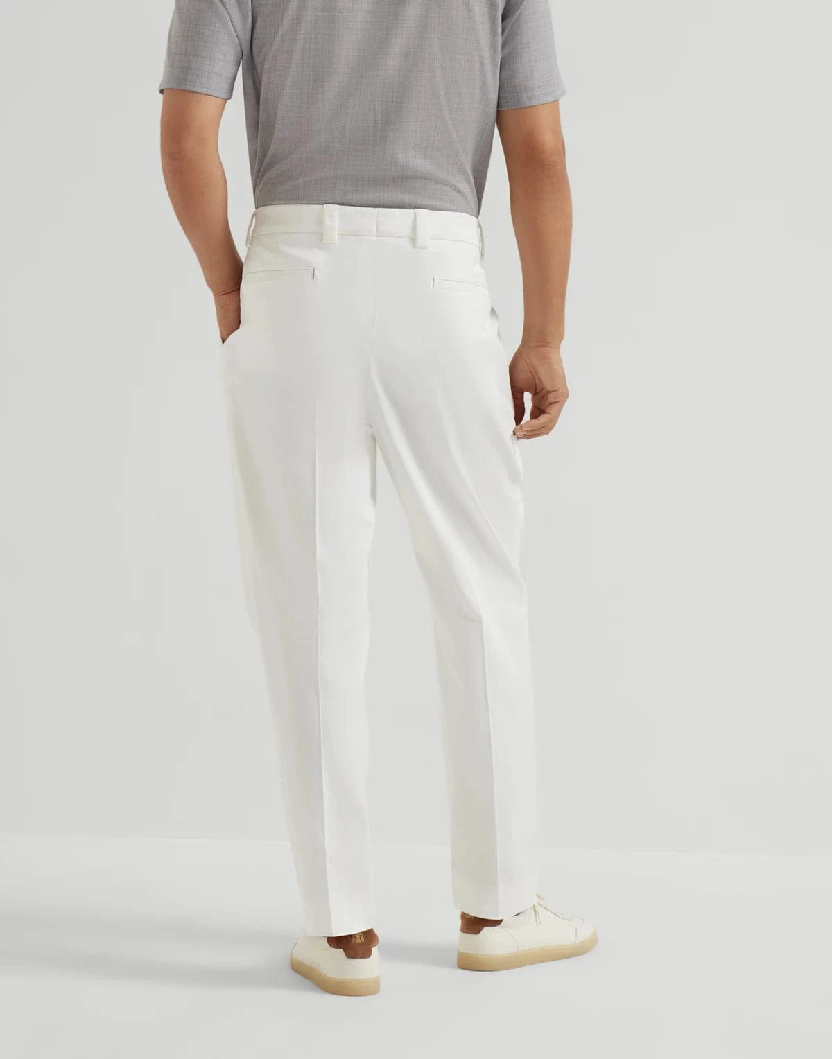 Brunello Cucinelli White Garment-Dyed Trousers