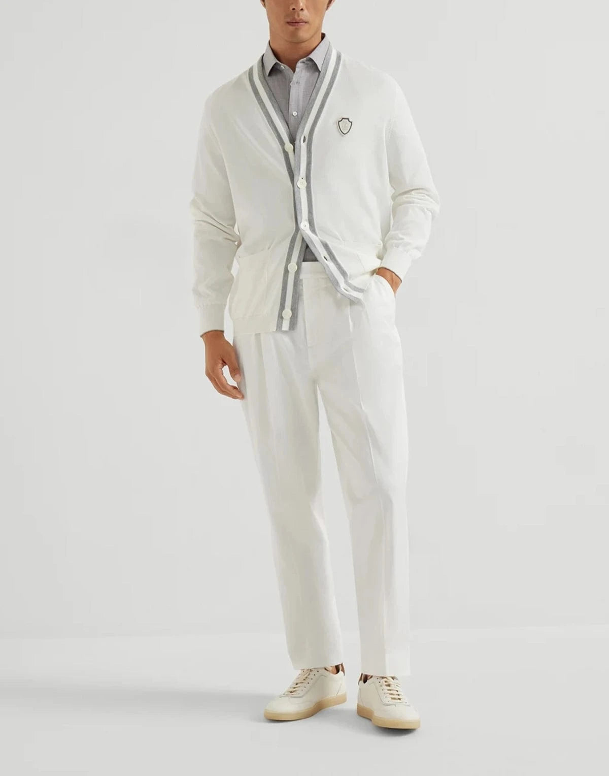 Brunello Cucinelli White Garment-Dyed Trousers