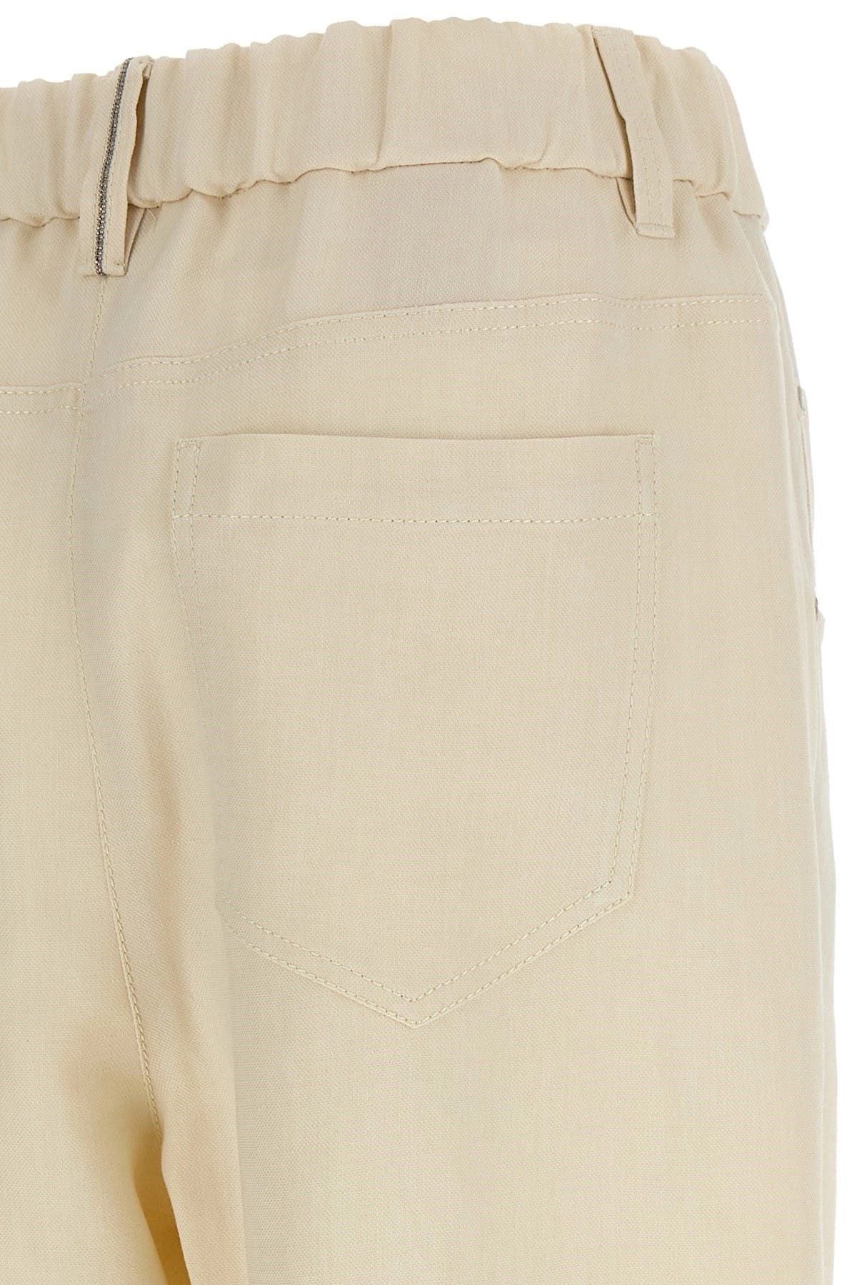 Brunello Cucinelli Brunello Cucinelli White Linen Blend Trousers