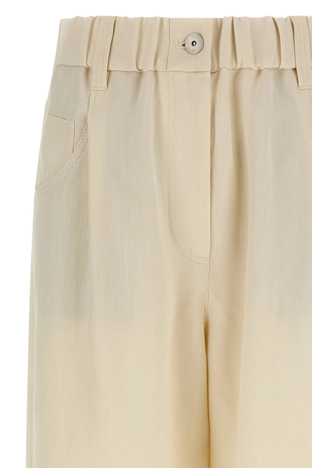 Brunello Cucinelli Brunello Cucinelli White Linen Blend Trousers