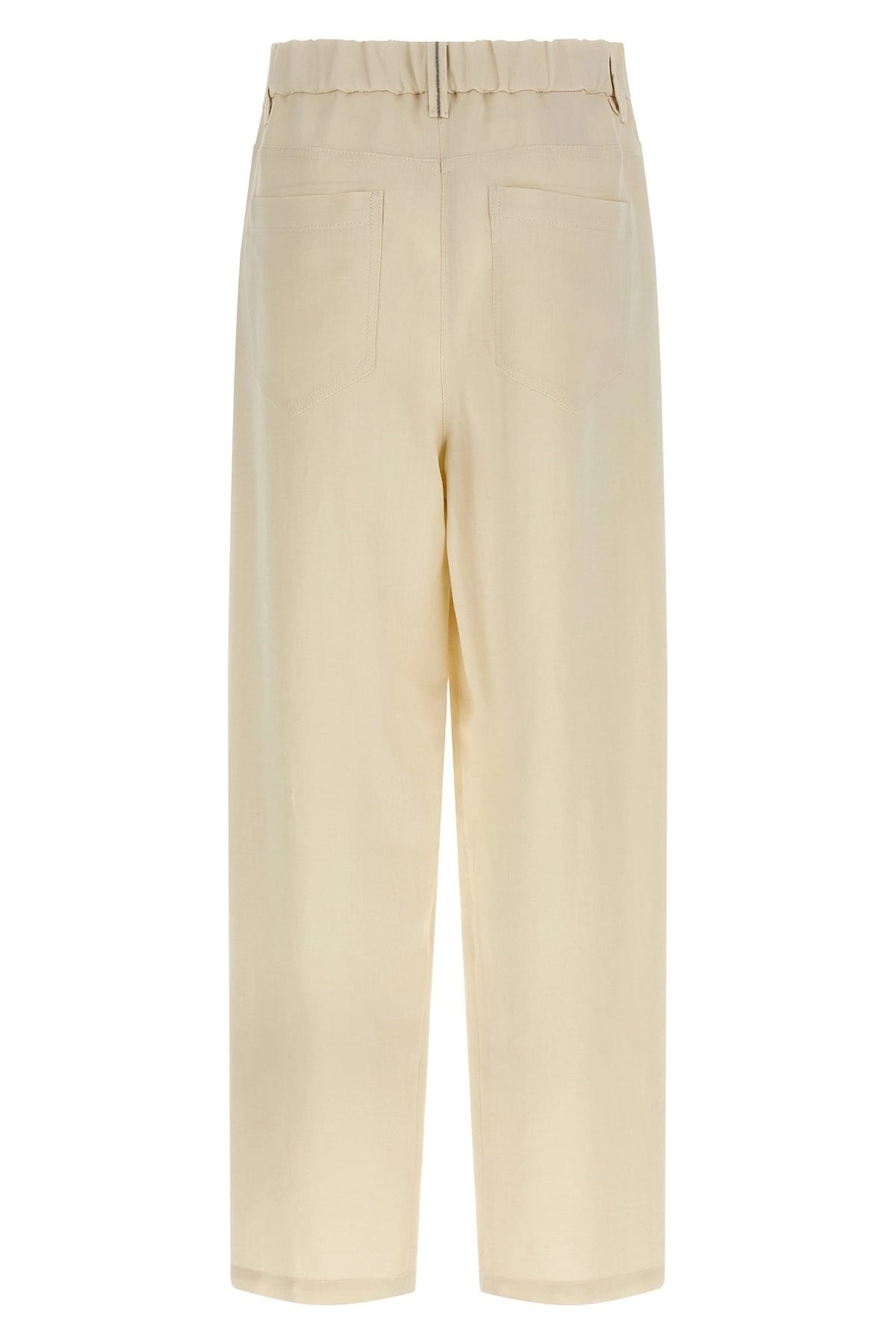 Brunello Cucinelli Brunello Cucinelli White Linen Blend Trousers