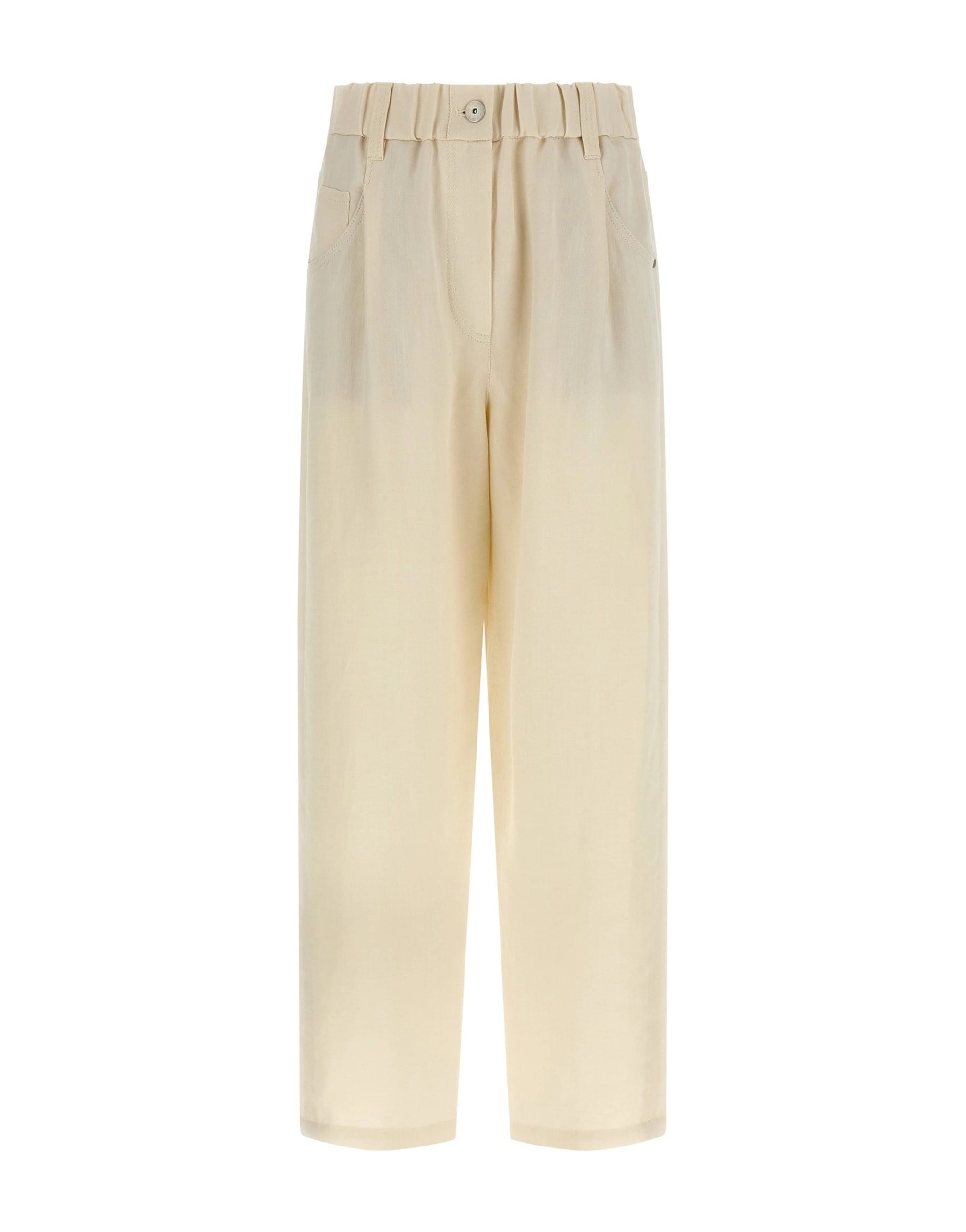 Brunello Cucinelli Brunello Cucinelli White Linen Blend Trousers