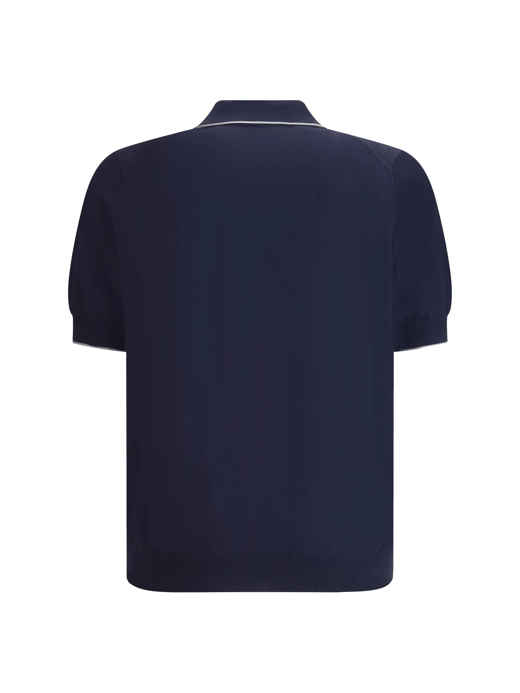 Brunello Cucinelli White-Pocket Polo Shirt