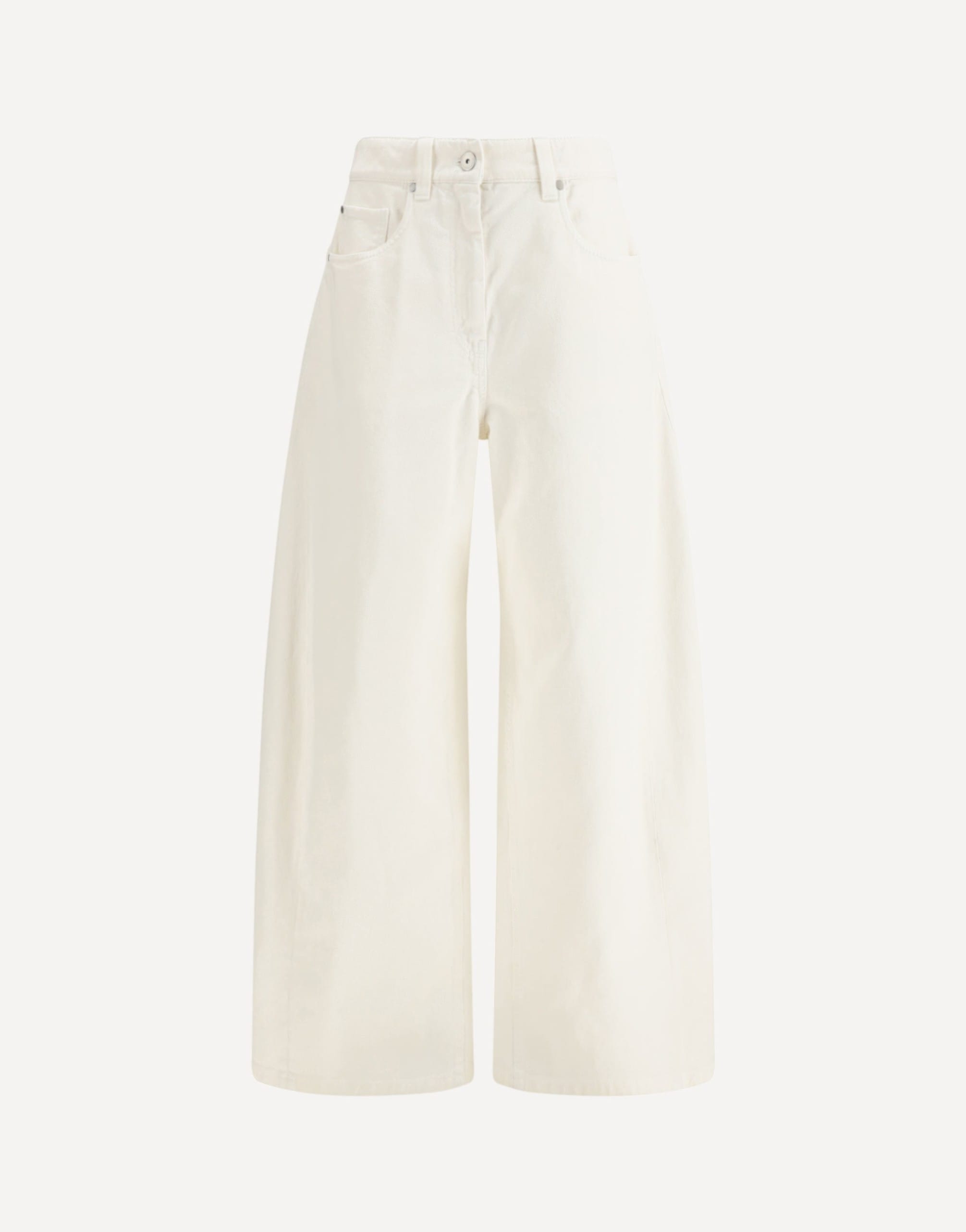Brunello Cucinelli White Wide-Leg Trousers