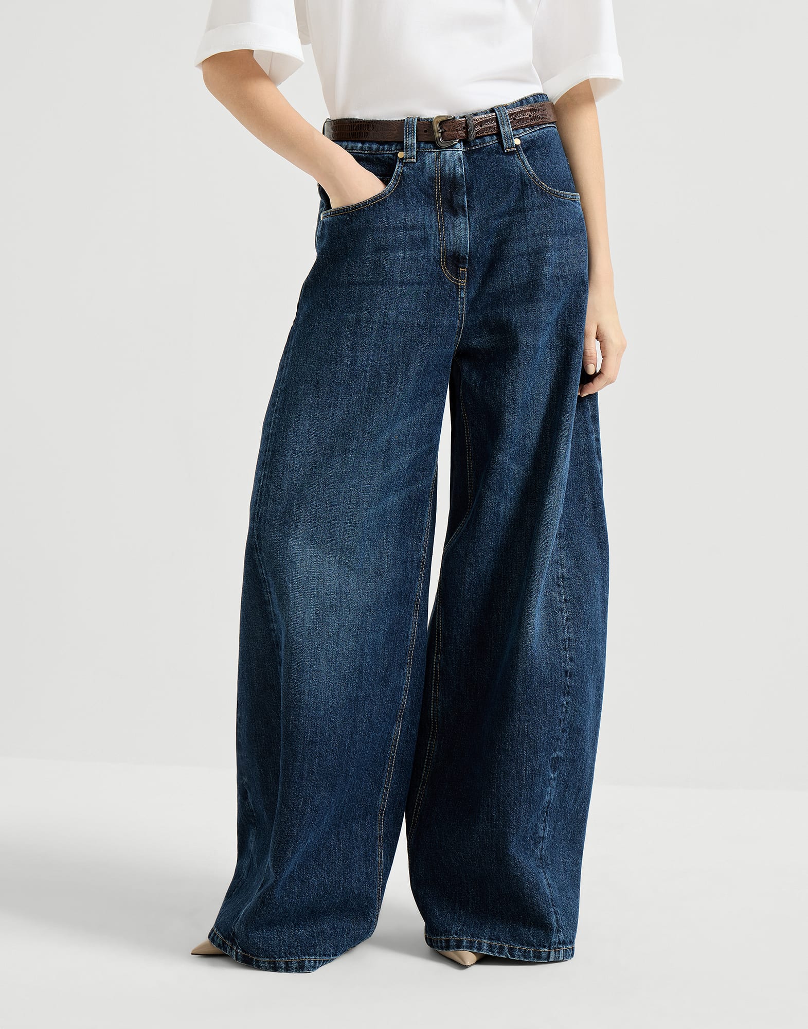 Brunello Cucinelli Wide Denim Monili Jeans | Sendegaro AE