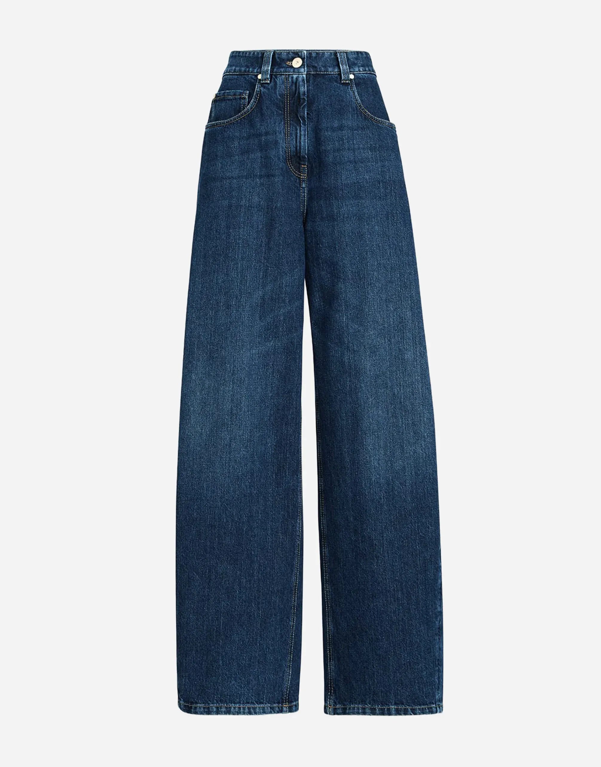 Brunello Cucinelli Wide Denim Monili Jeans