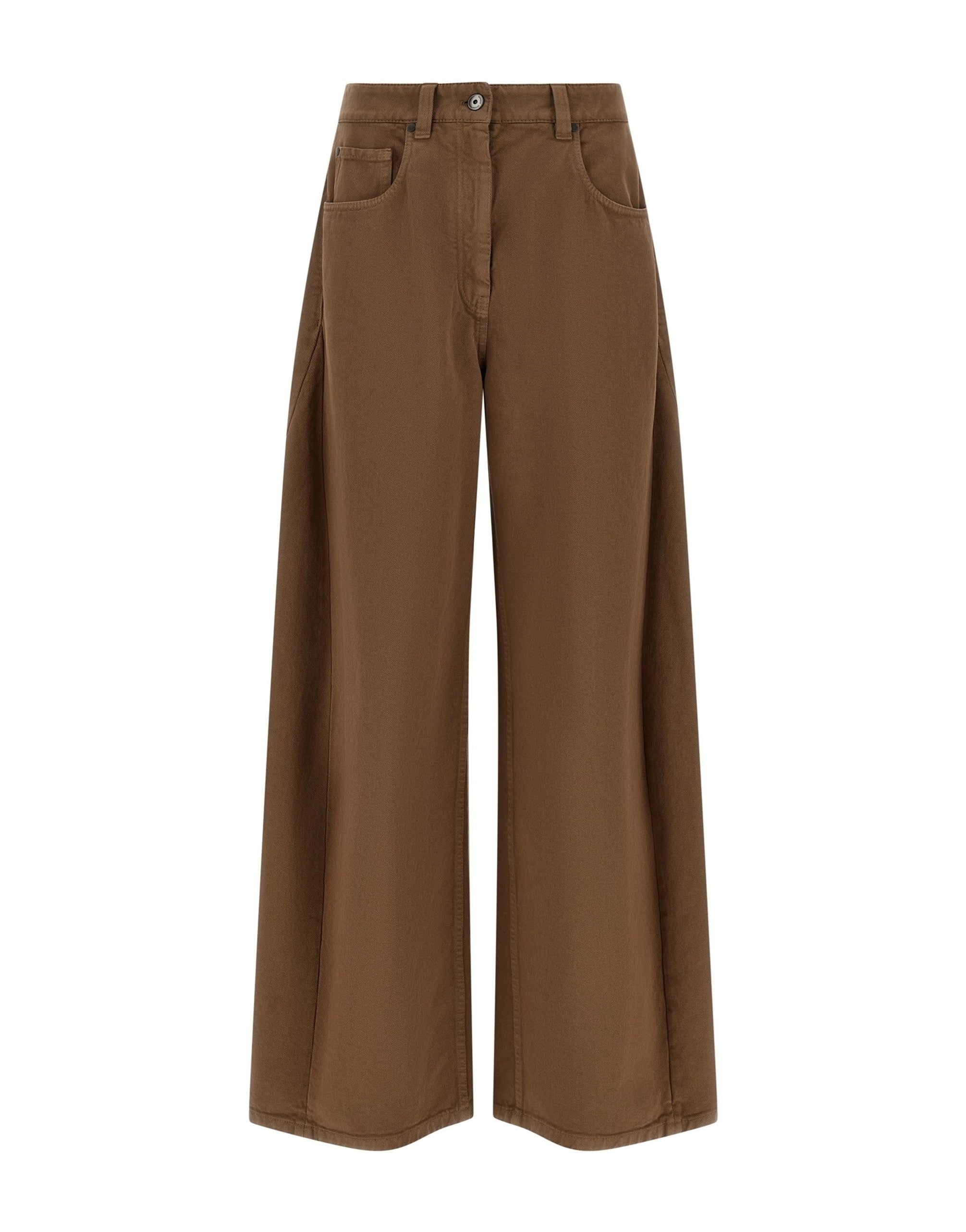 Brunello Cucinelli Wide-Leg Garment-Dyed Trousers
