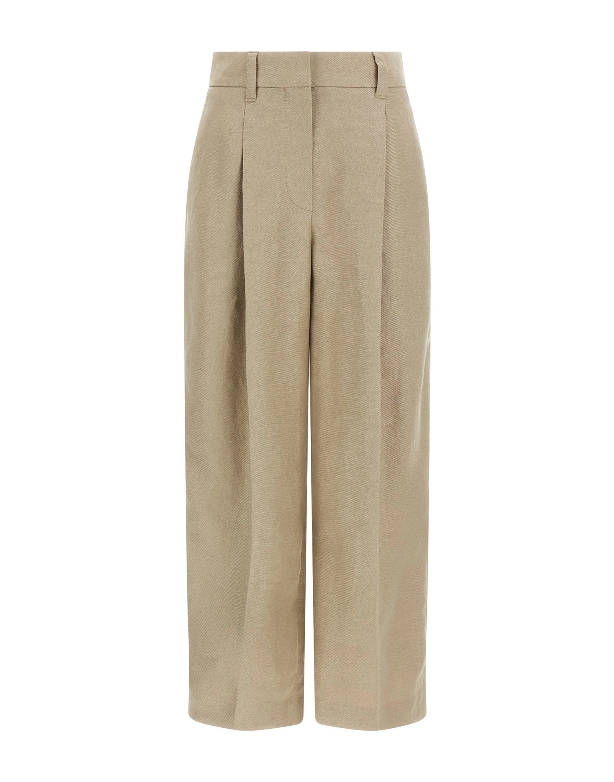 Brunello Cucinelli Brunello Cucinelli Wide Leg Linen Trousers