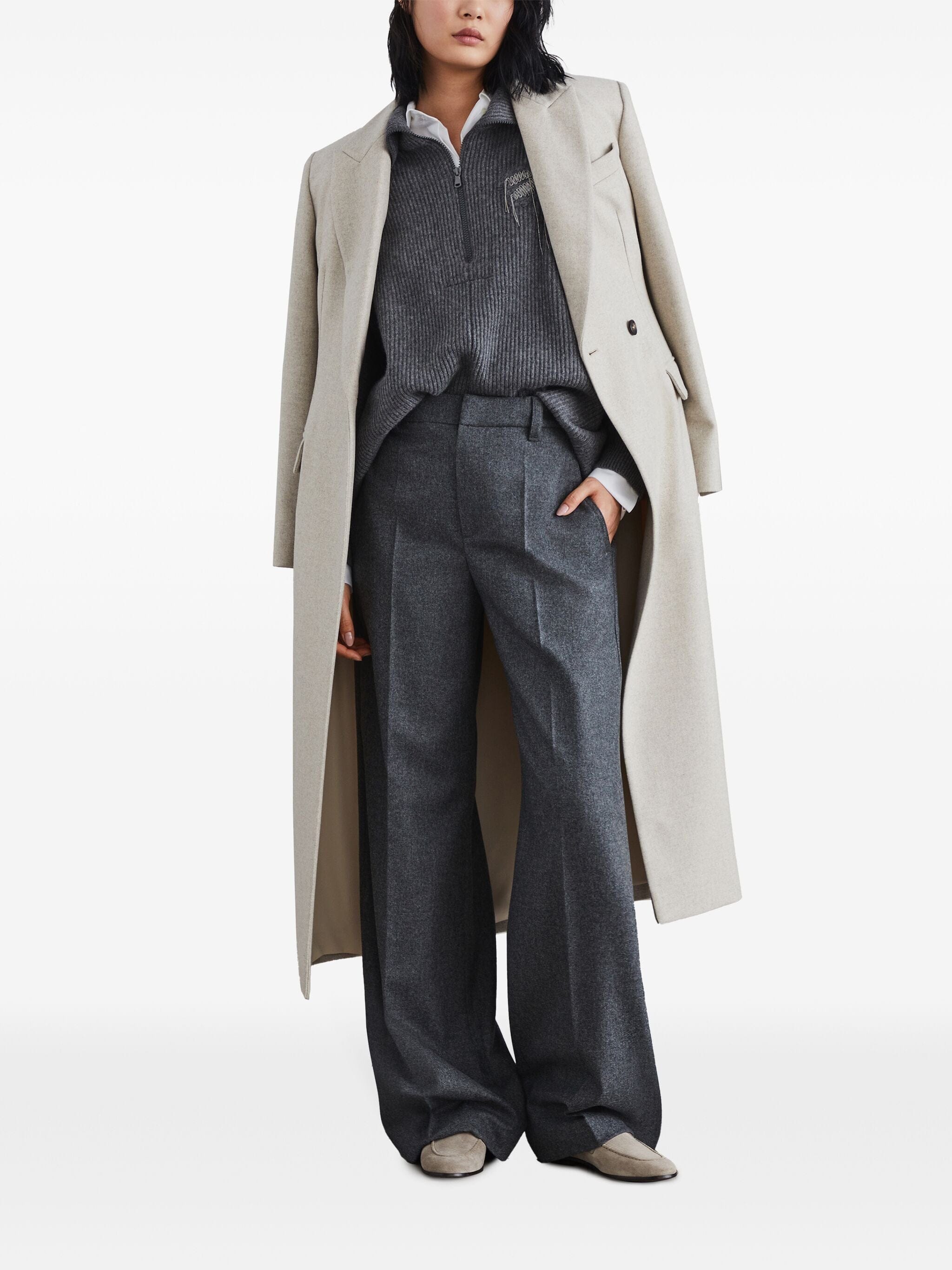 Brunello Cucinelli Wide-Leg Tailored Pants