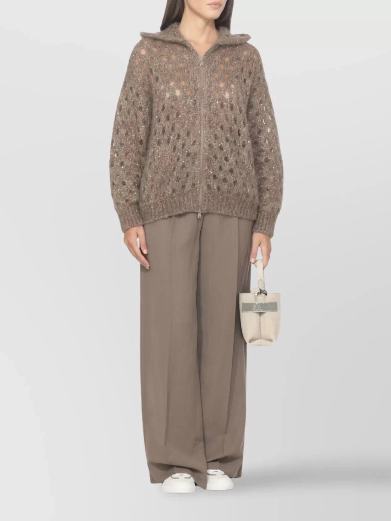 Brunello Cucinelli Wispy Dazzling Net Hoodie