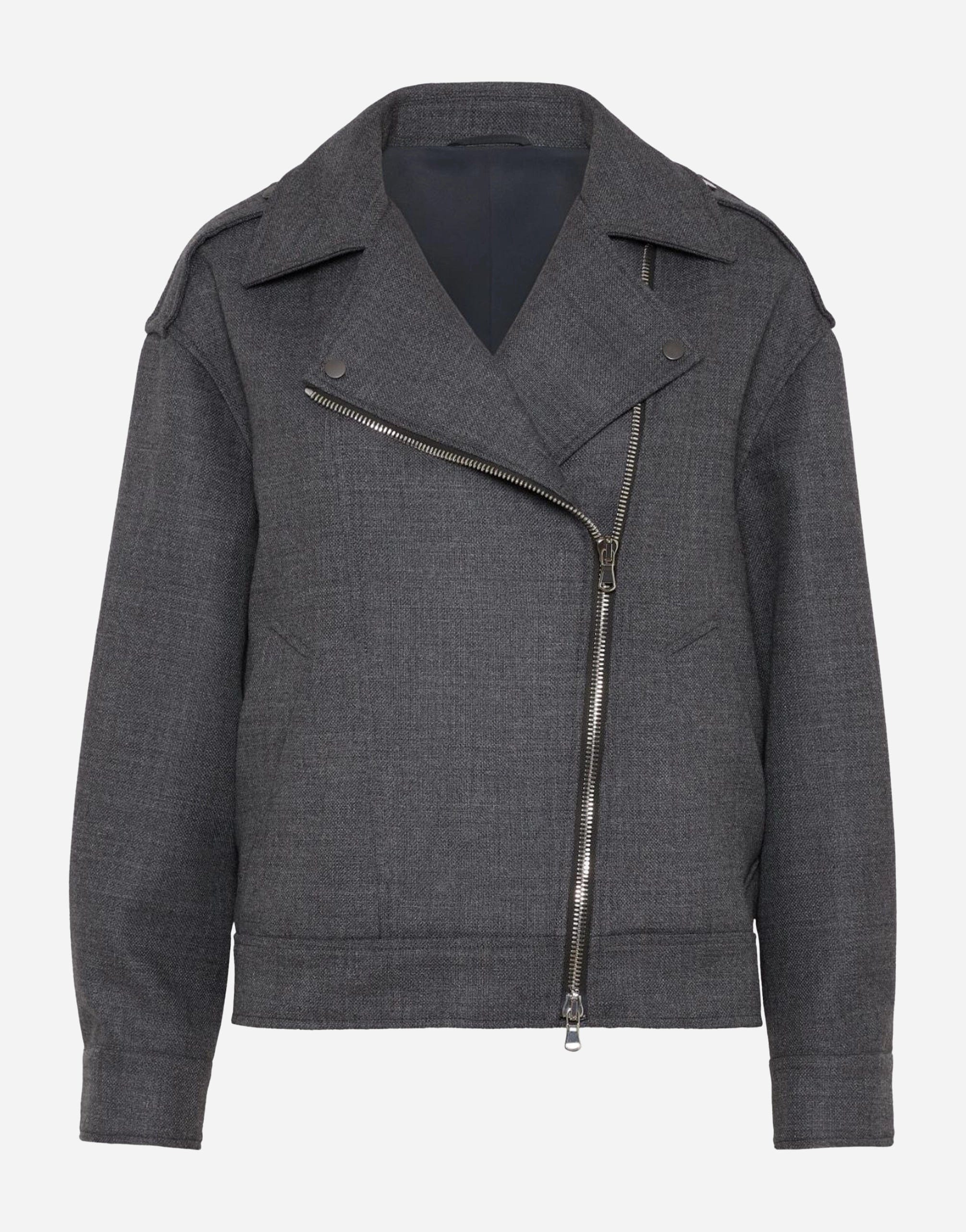 Brunello Cucinelli Wool Biker Jacket