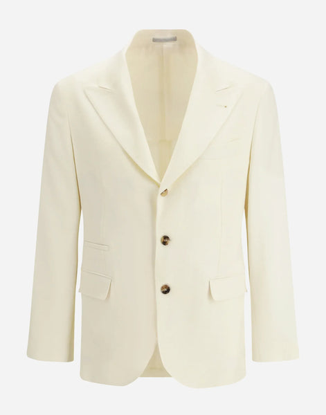 Brunello Cucinelli Wool-Blend Cavalry Deconstructed Blazer | Sendegaro