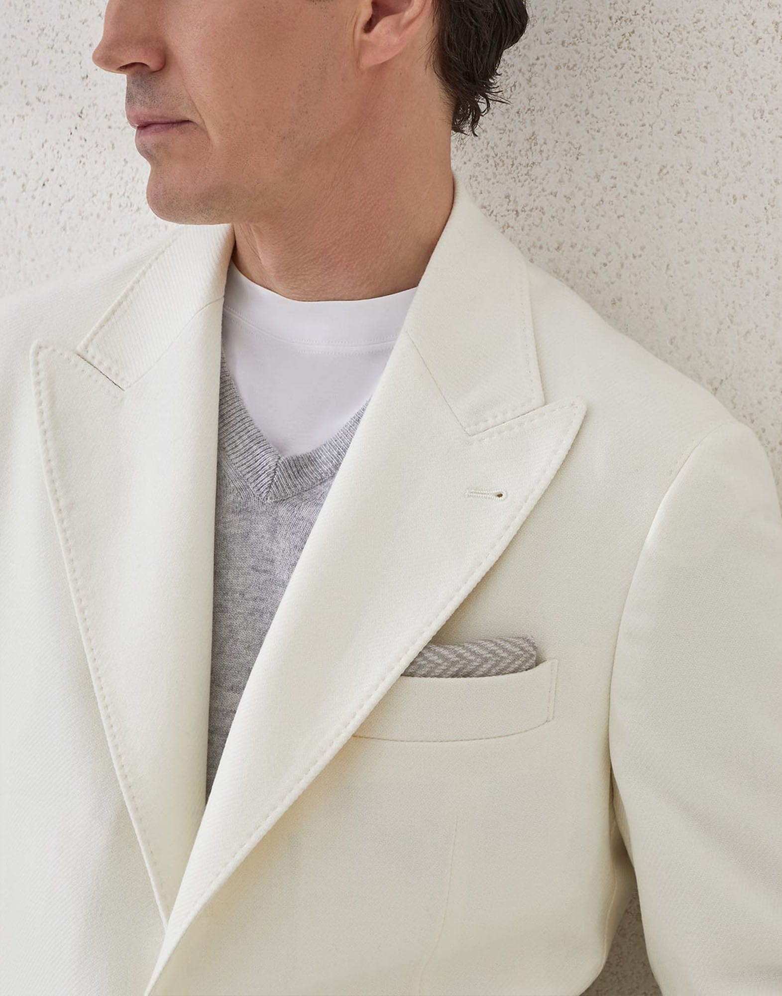 Brunello Cucinelli Wool-Blend Cavalry Deconstructed Blazer | Sendegaro