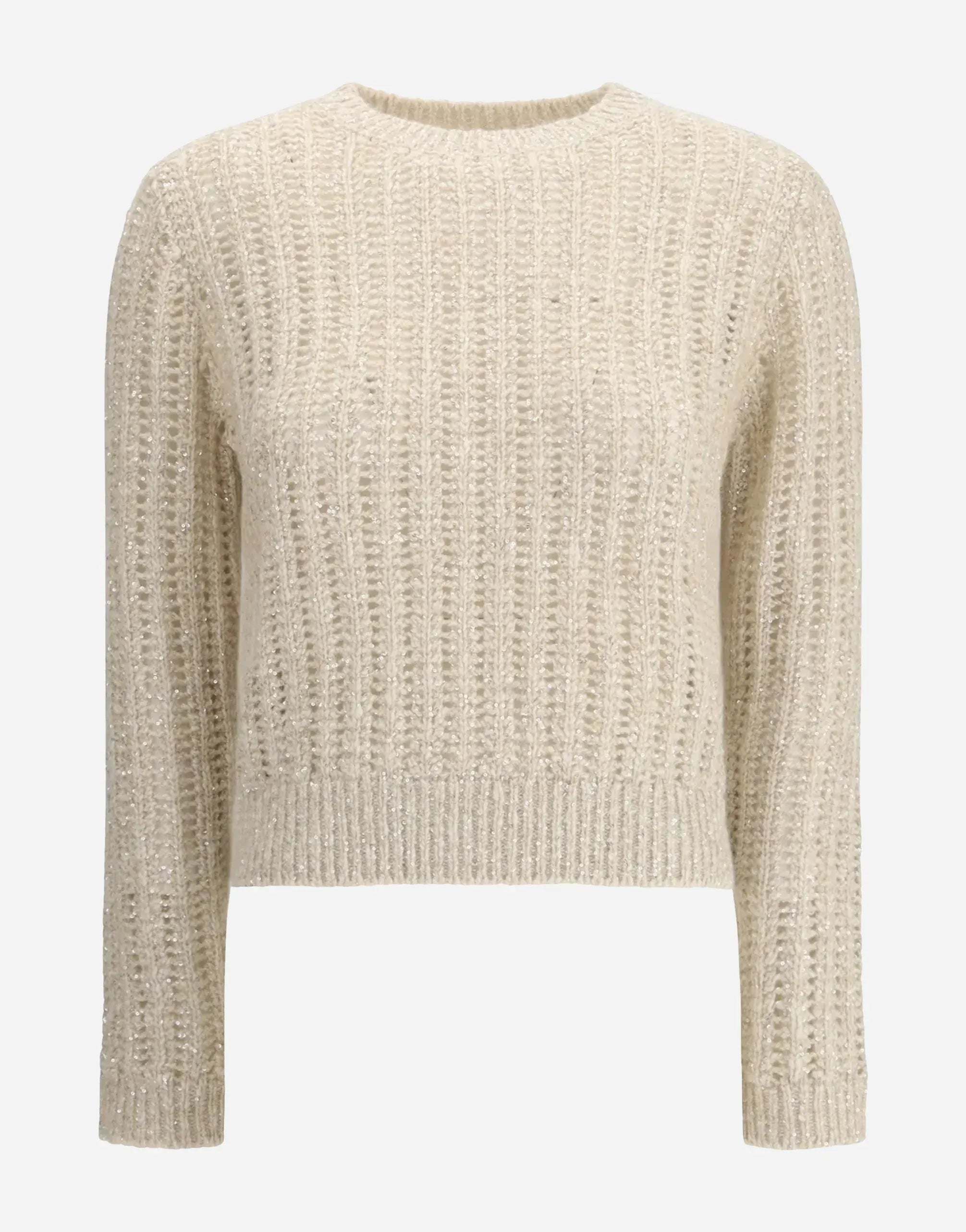 Brunello Cucinelli Wool-Blend Dazzling Rib Sweater