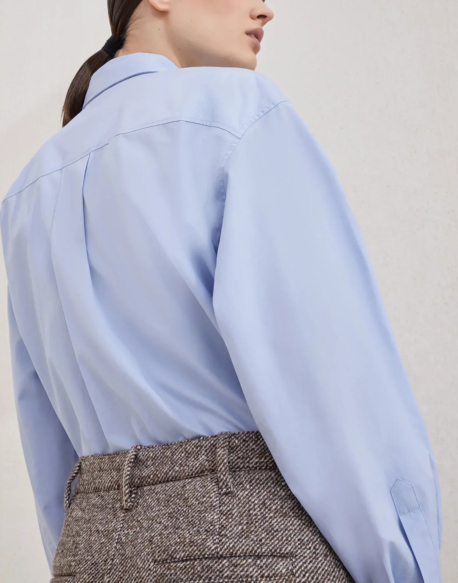 Brunello Cucinelli Wool-Blend Mélange Diagonal Pencil Skirt