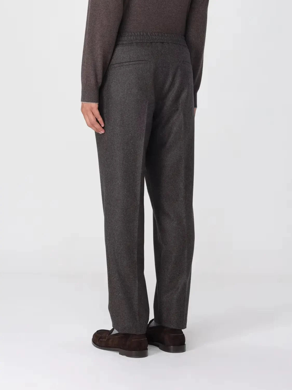 Brunello Cucinelli Wool Double-Pleated Drawstring Track Pants