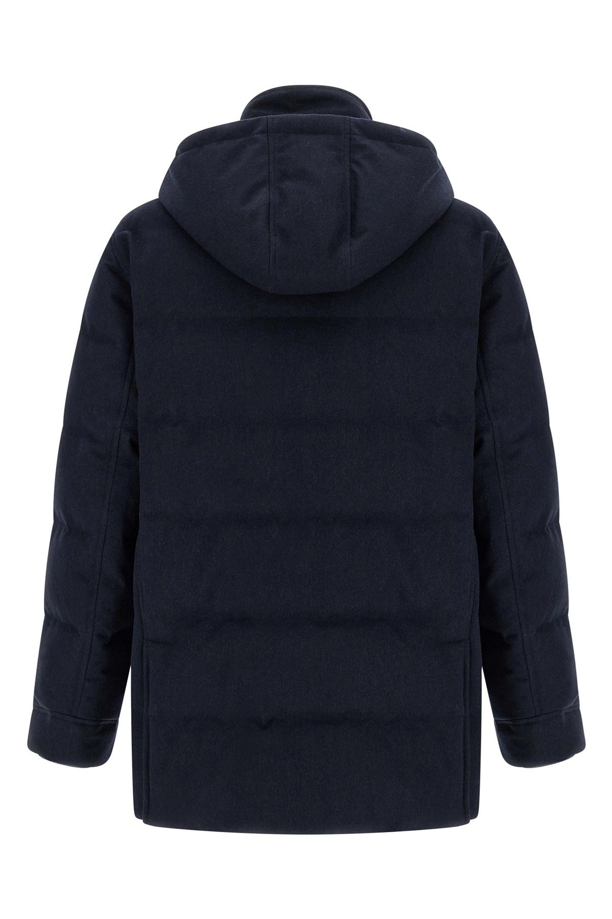 Parka con cappuccio in flanella di lana Brunello Cucinelli