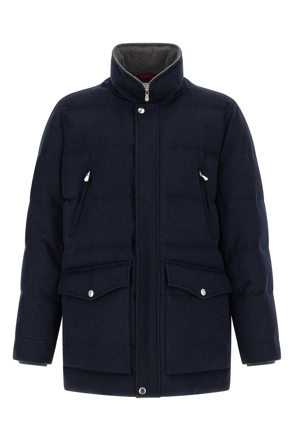 Parka con cappuccio in flanella di lana Brunello Cucinelli