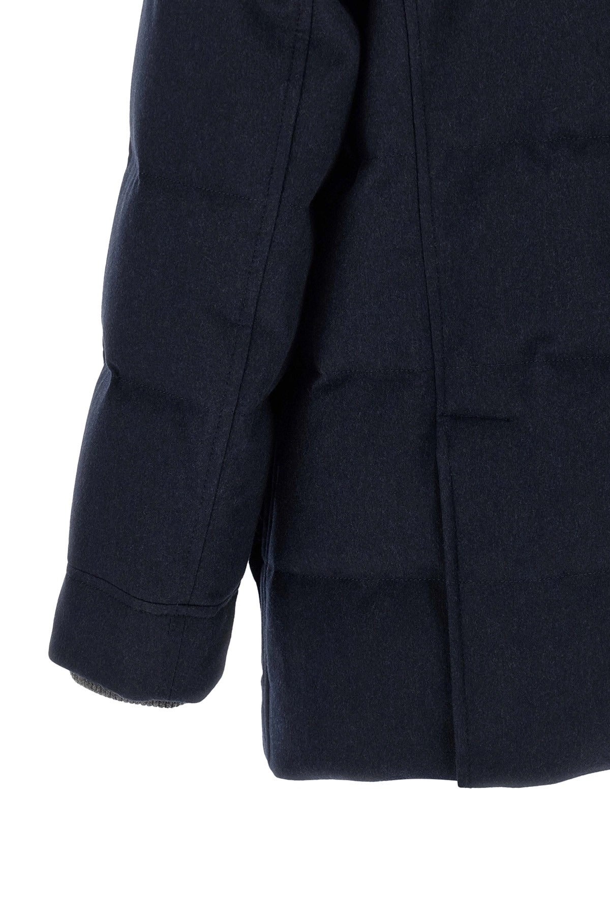 Parka con cappuccio in flanella di lana Brunello Cucinelli