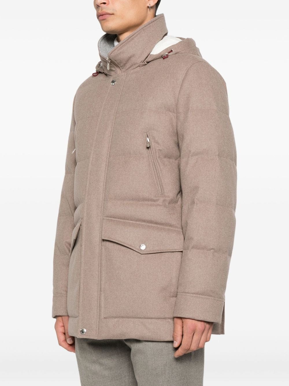 Brunello Cucinelli Wool Hooded Quilted Jacket