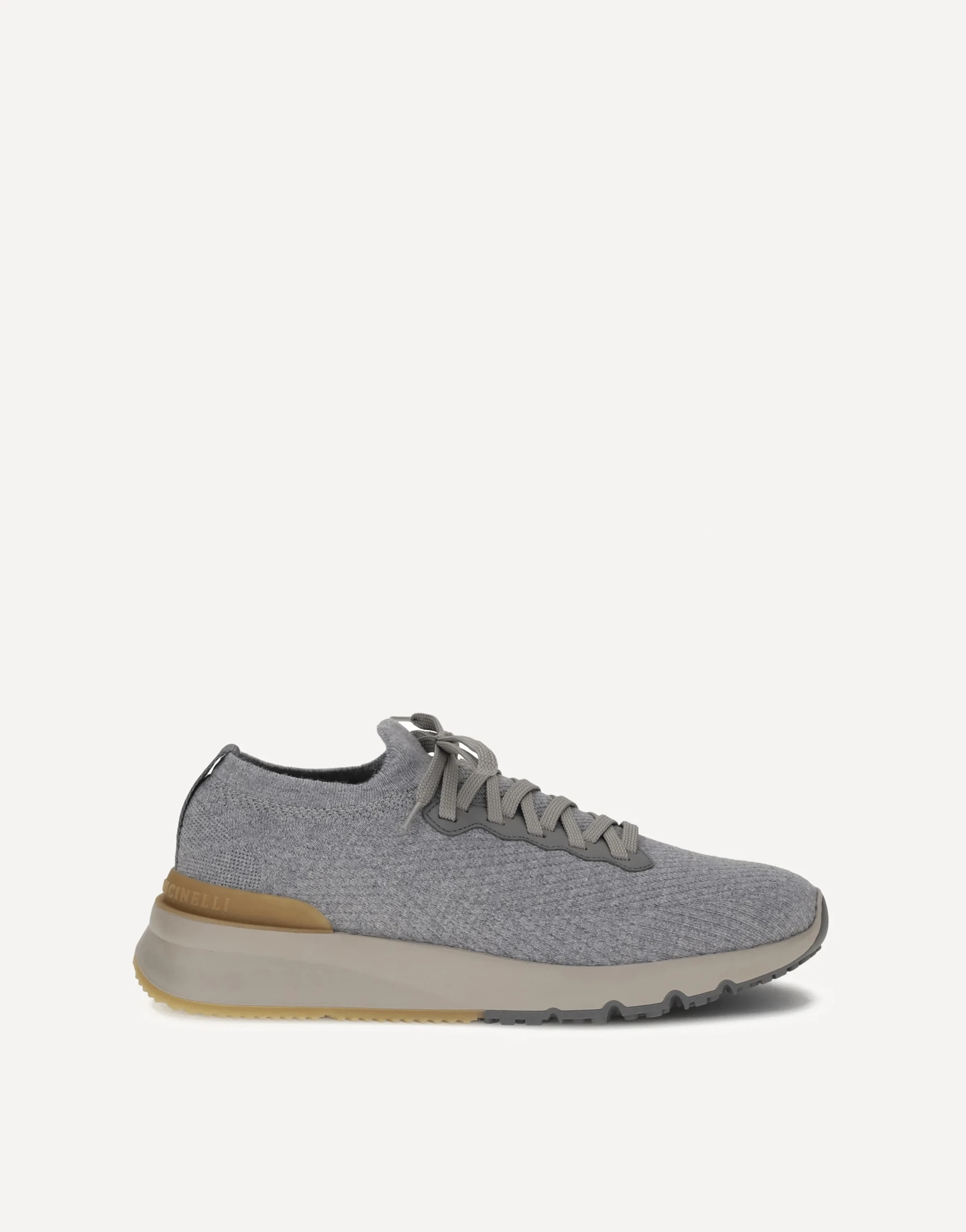 Brunello Cucinelli Wool Knit Semi-Polished Sneakers