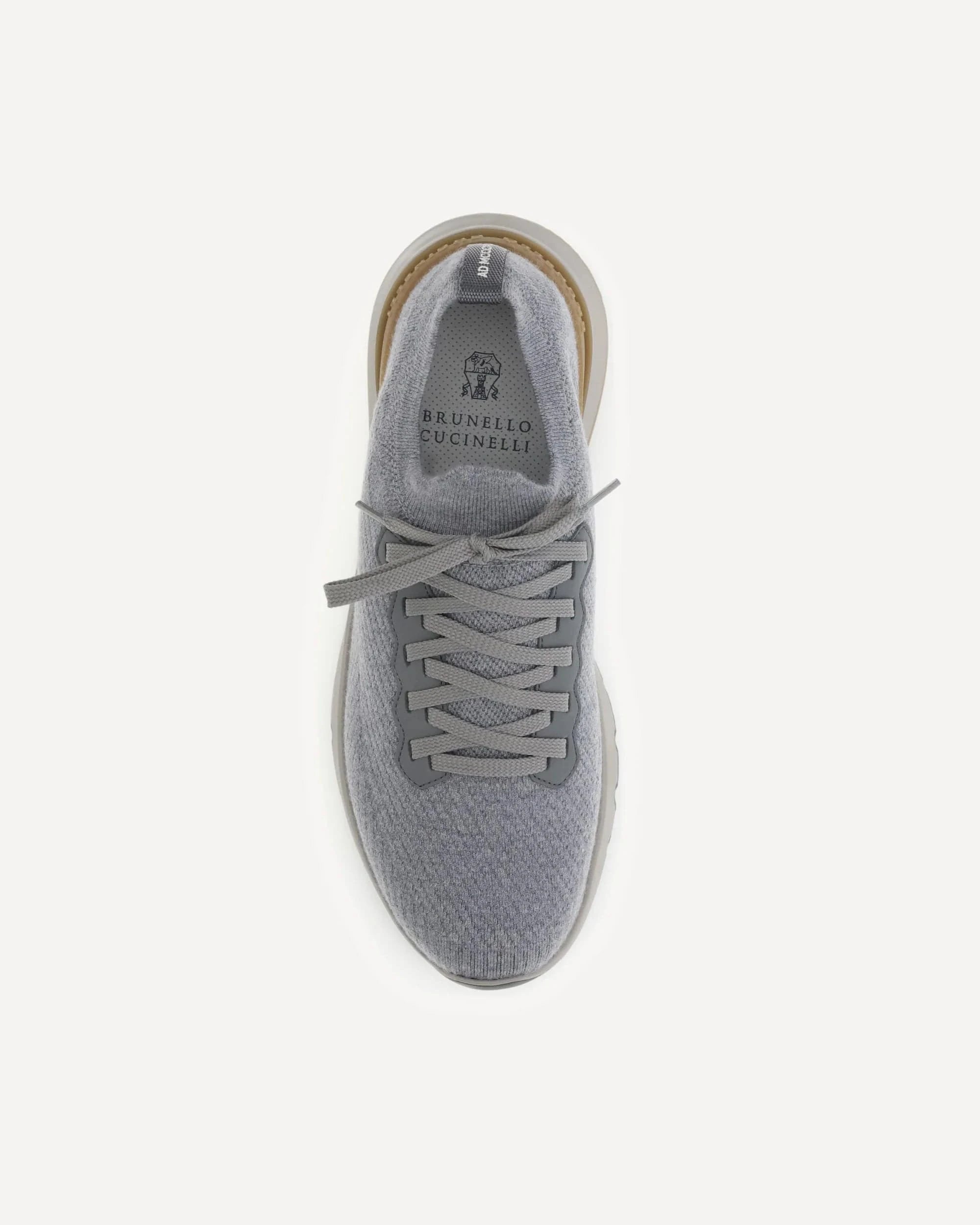 Brunello Cucinelli Wool Knit Semi-Polished Sneakers