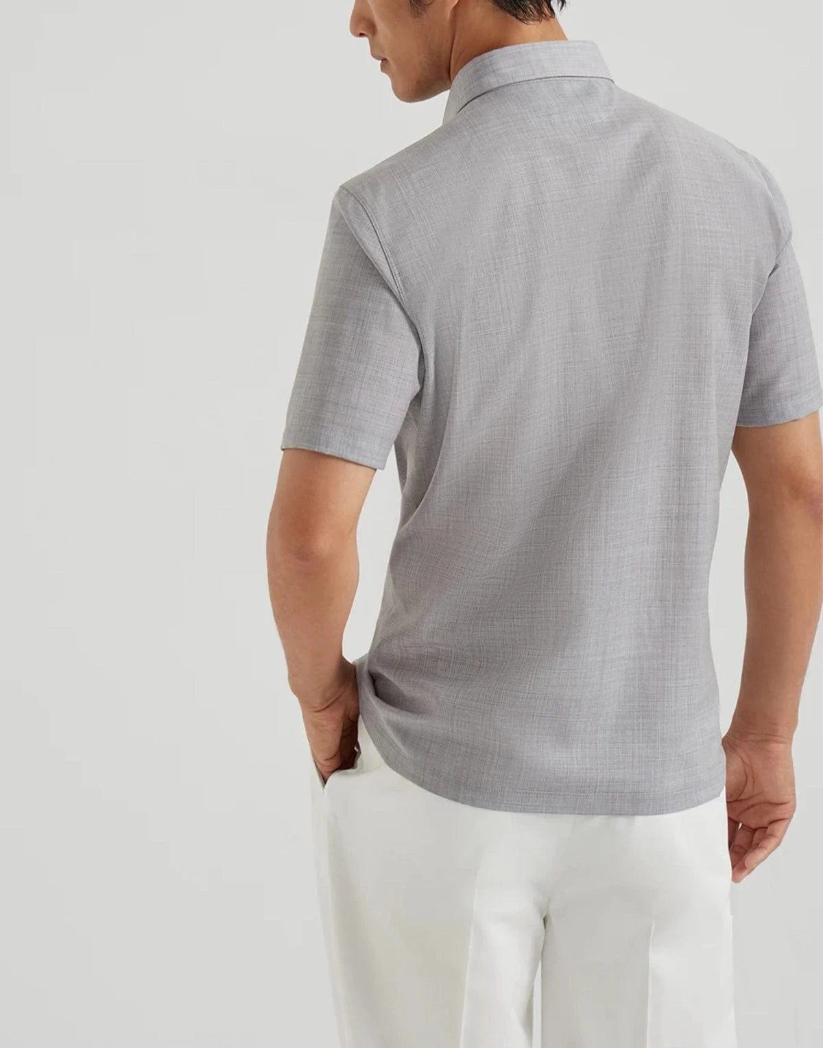 Brunello Cucinelli Wool Poplin Logo Polo Shirt