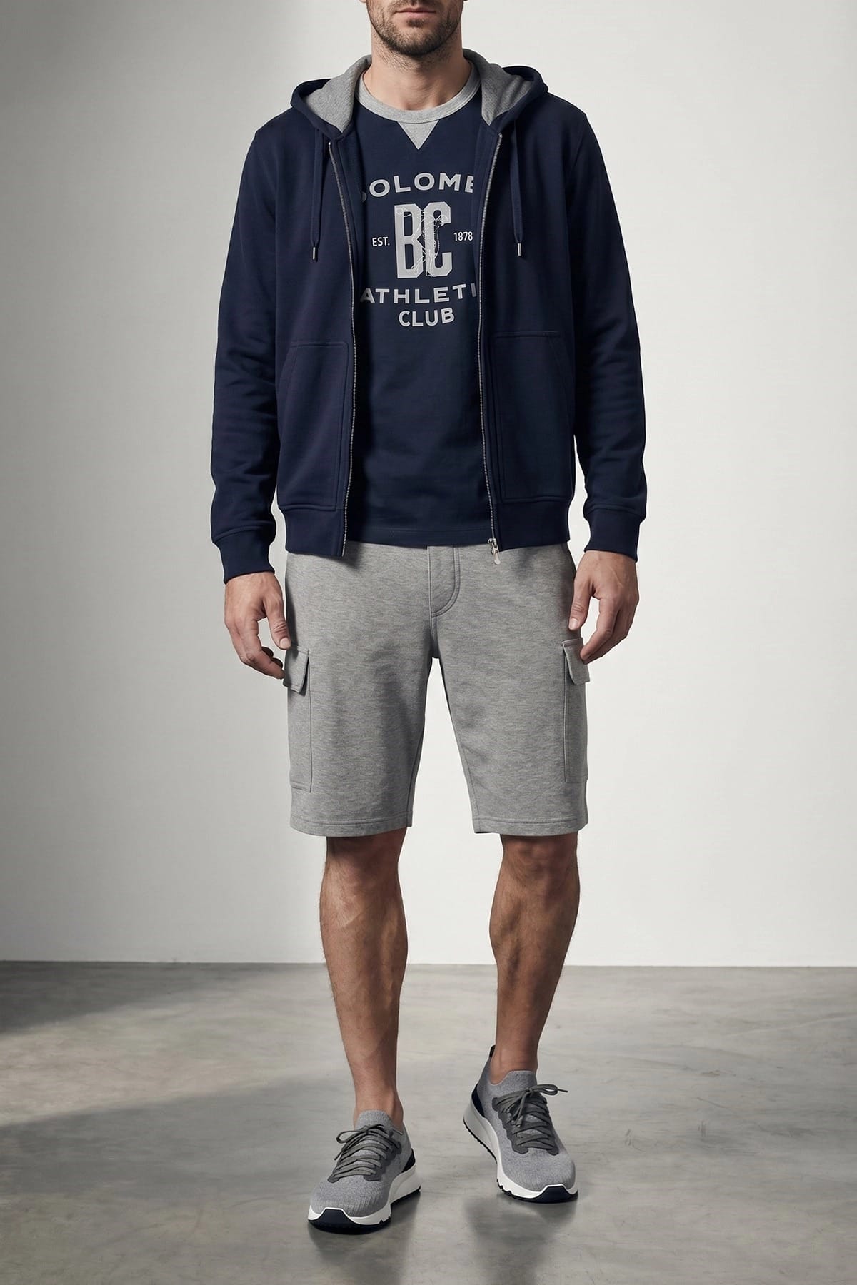 Brunello Cucinelli Zip-Hoodie aus Baumwollmischung - alternate view