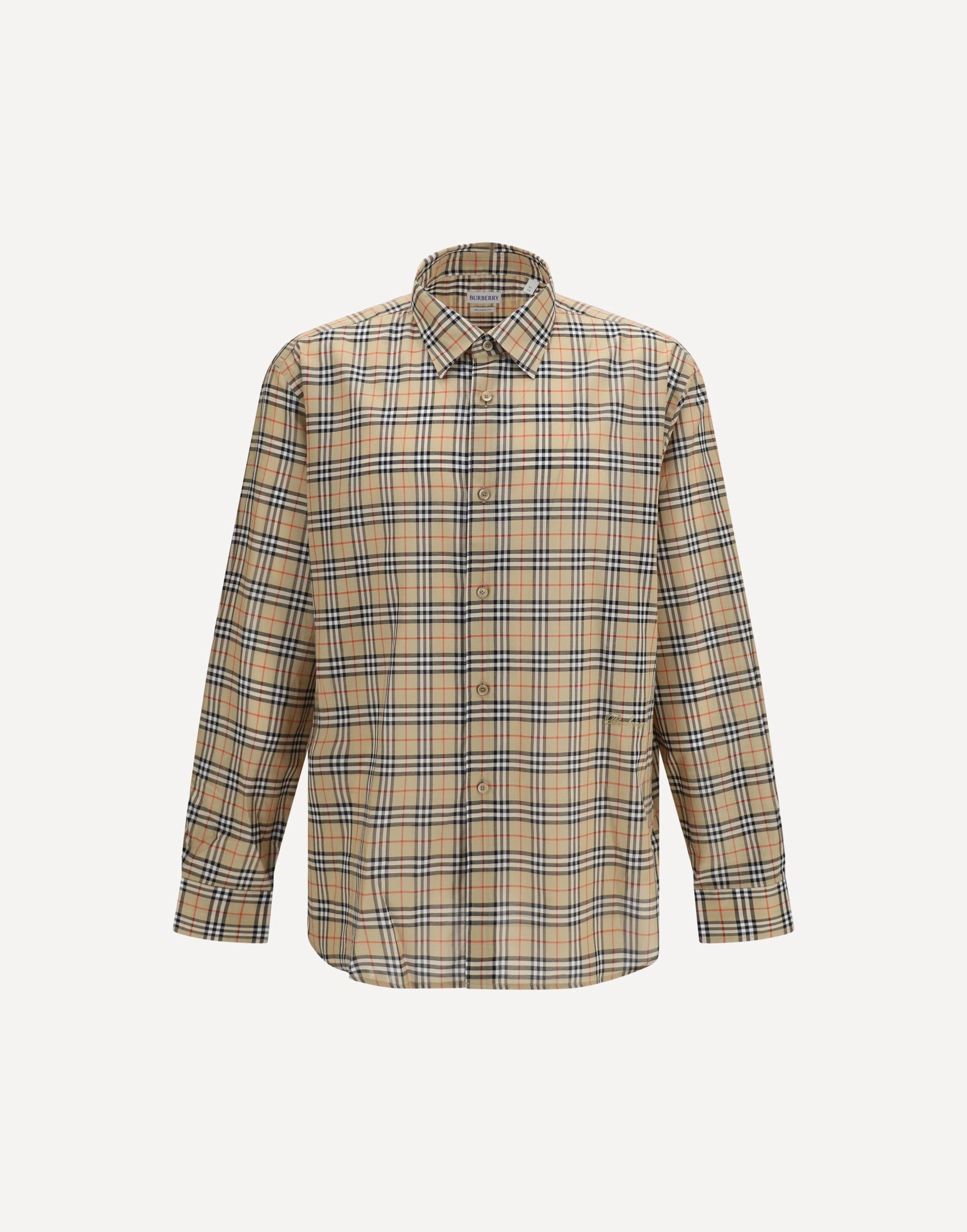 Burberry 올오버 체크 코튼 셔츠