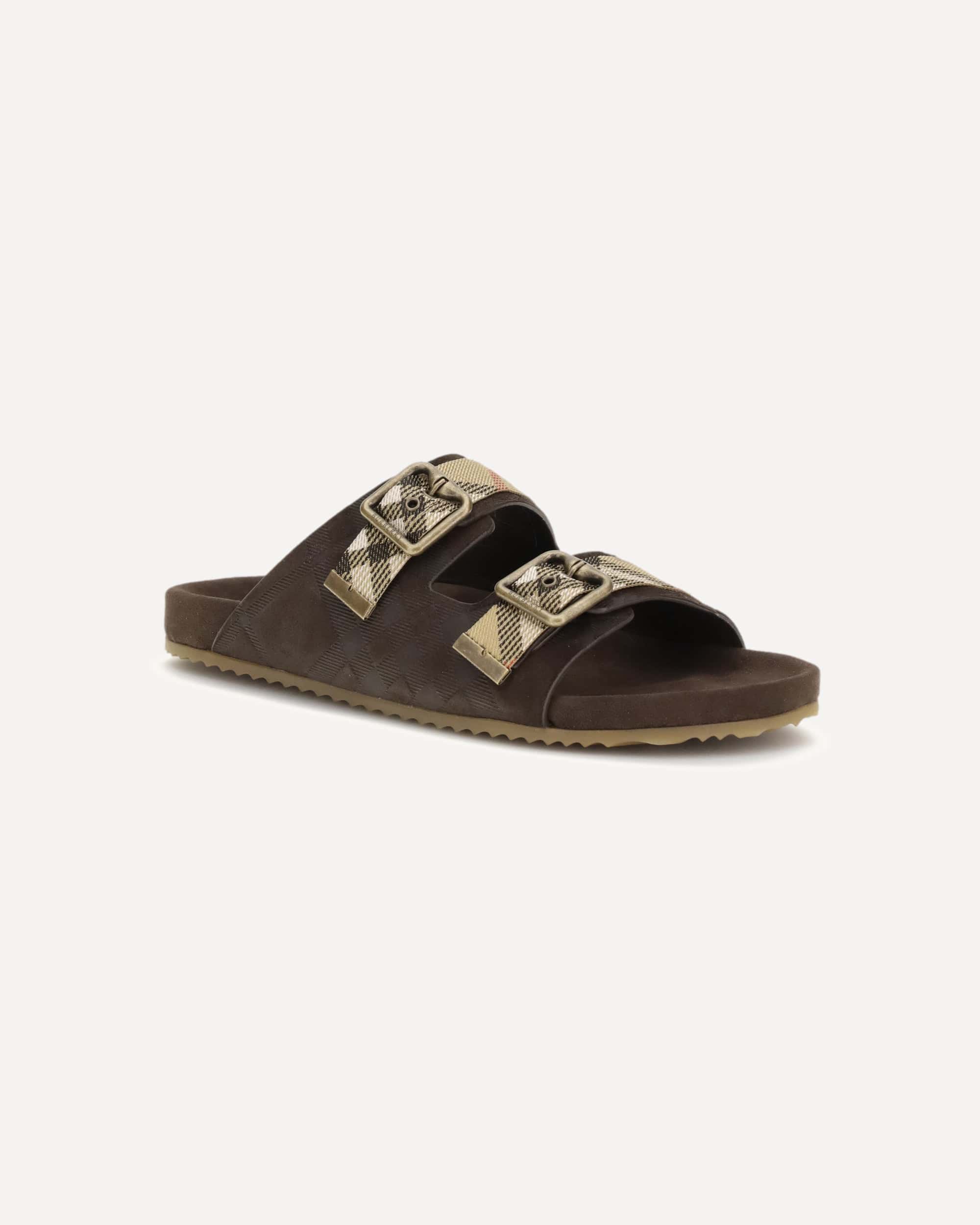 Burberry Check Suede Urchin Sandals - alternate view
