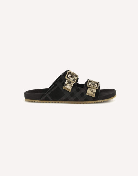 Burberry Check Suede Urchin Sandals | Sendegaro