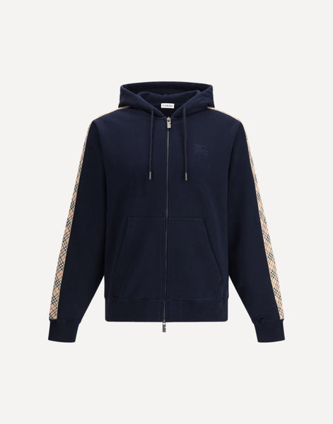 Burberry Check Trim Cotton Zip Hoodie | Sendegaro