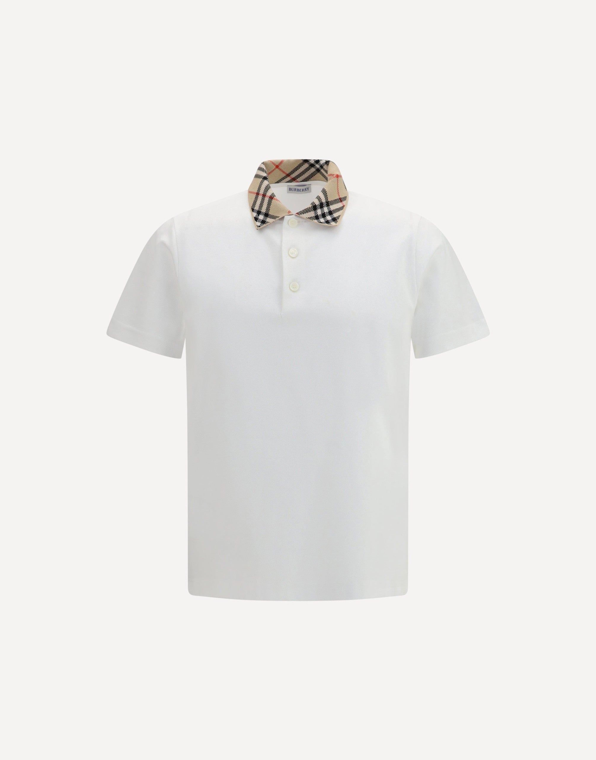 Burberry Cotton Check Collar Polo
