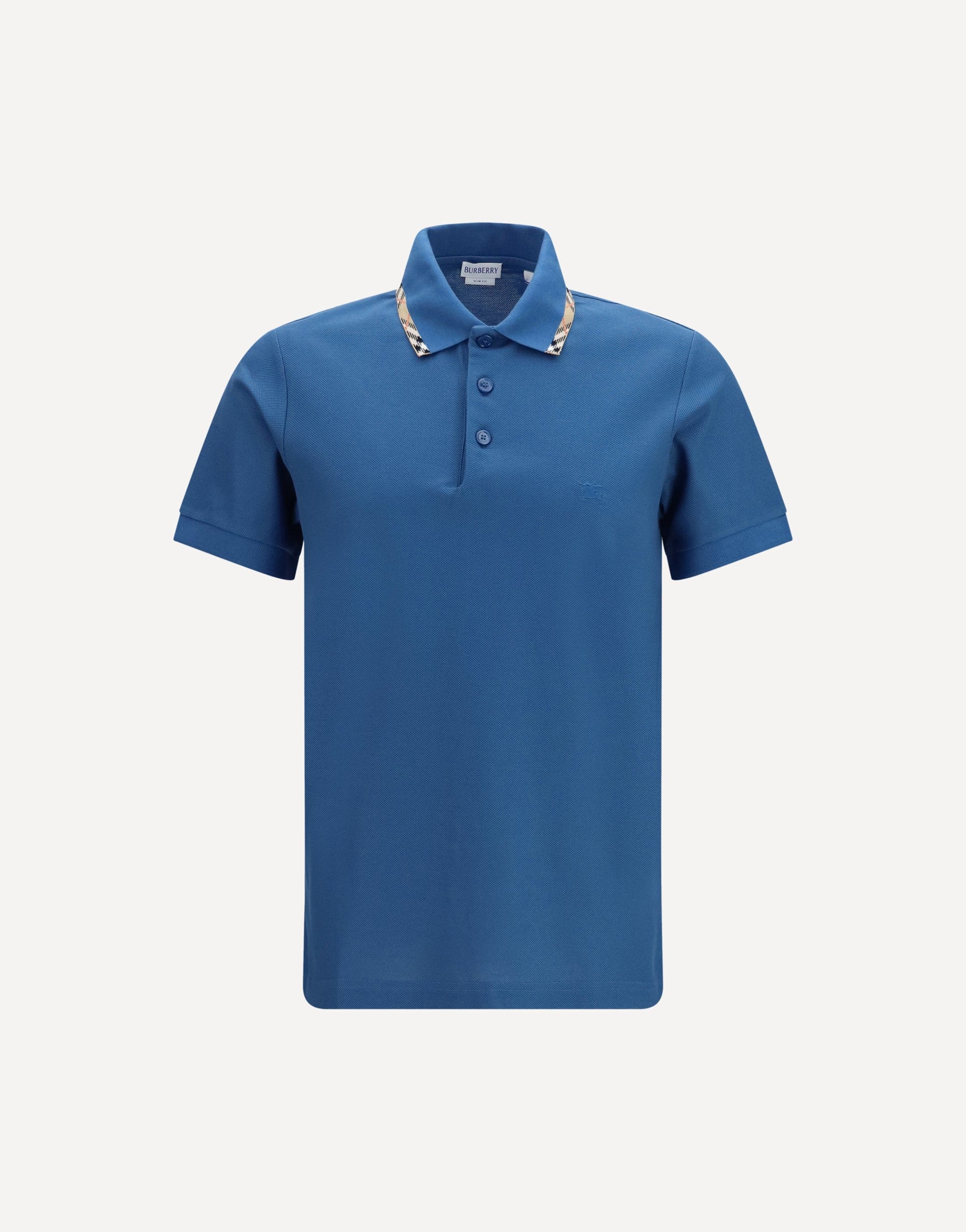 Polo en coton Burberry avec finitions à carreaux