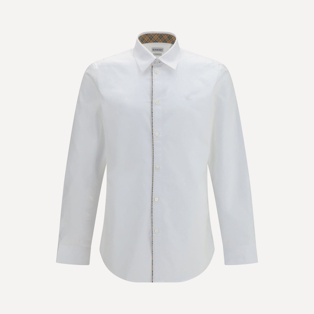 Burberry Cotton Shirt With Check Trims