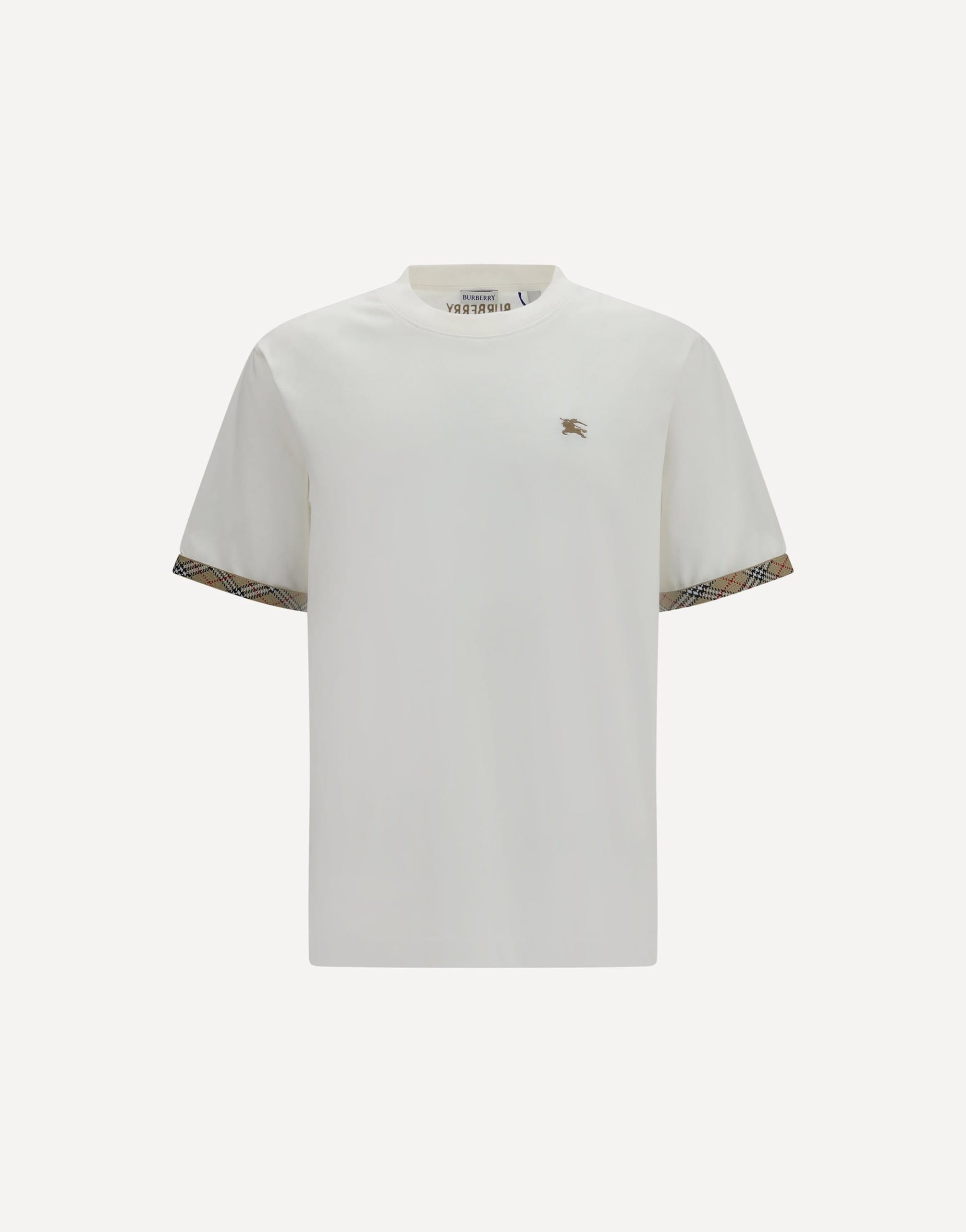 Burberry Burberry Cotton T-Shirt With Check Trims