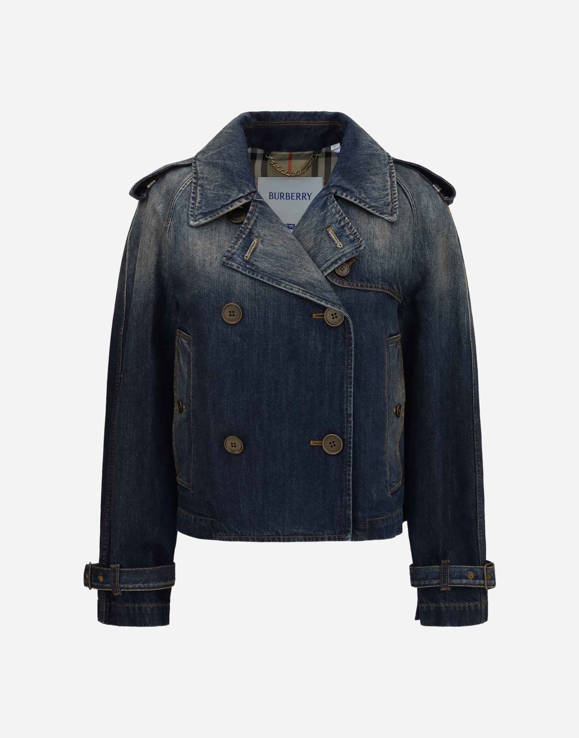 Giacca corta in denim doppiopetto Burberry