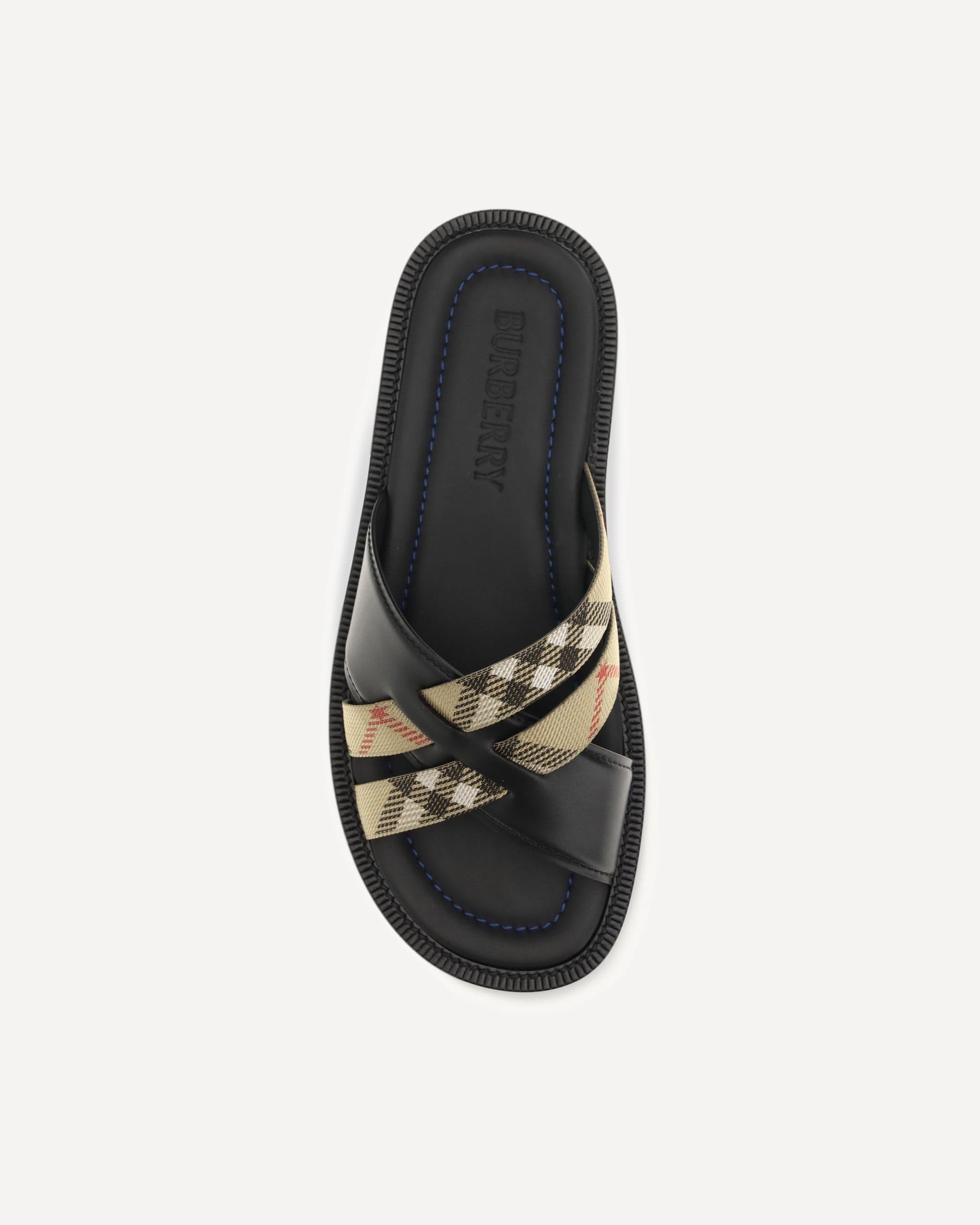 Burberry Drift Leather Cross-Strap Sandals
