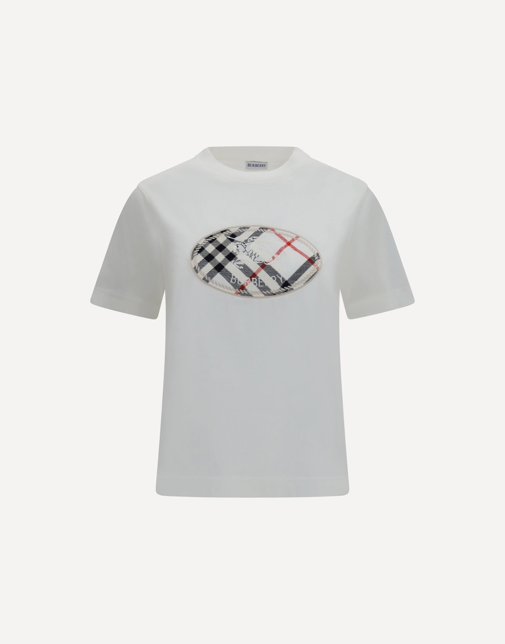 Burberry хлопковая футболка в клетку Check с принтом Knight Stamp