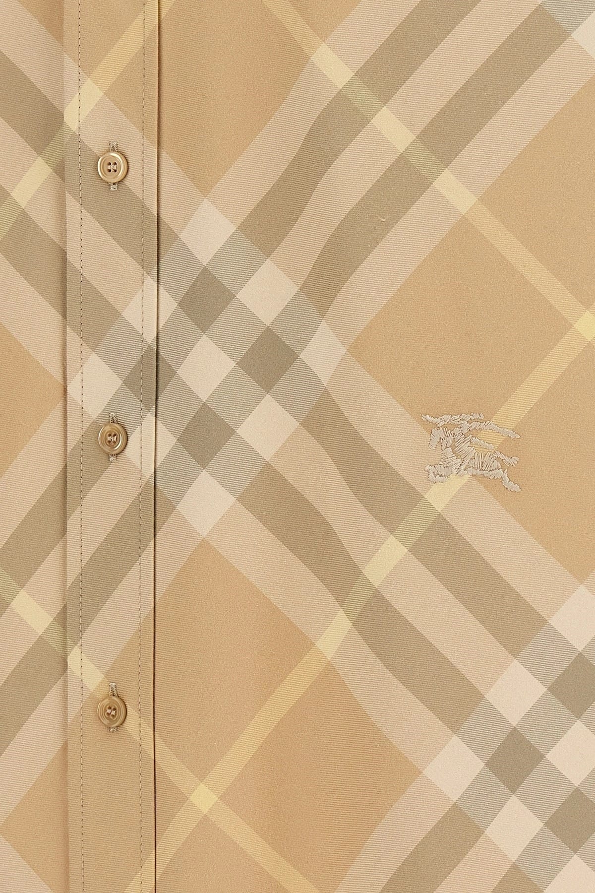 BURBERRY チェック柄ベージュシャツ B刺繍付き Burberry ロゴ刺繍チェックシャツ | Sendegaro JP