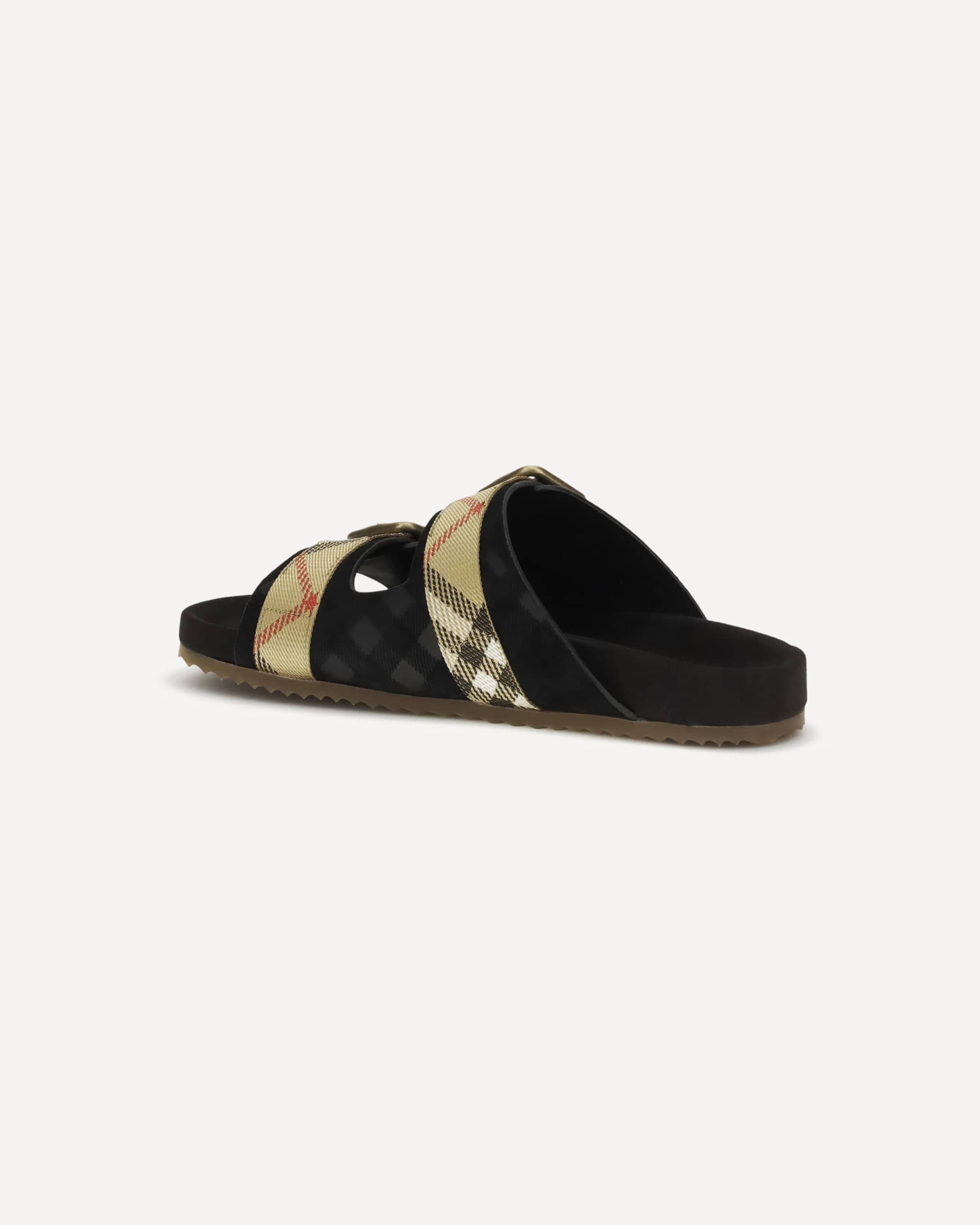 Burberry Logo Suede Slides